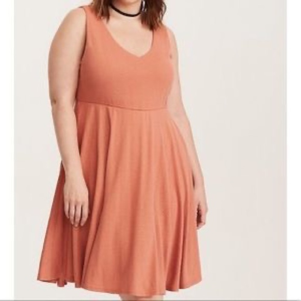 Torrid | Textured Knit Open Back Skater Dress
